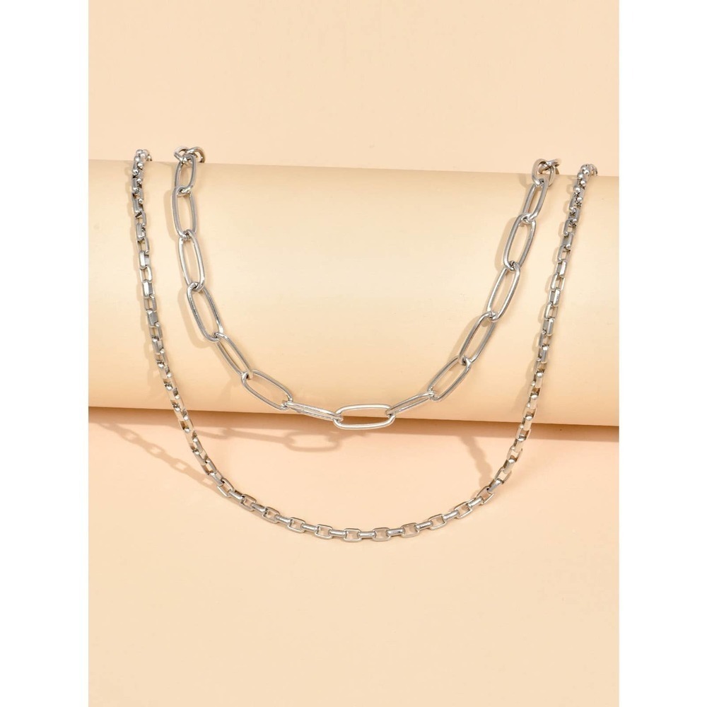 2pcs Minimalist Chain Necklace set gold - Picture 9 of 11